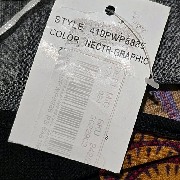 New One World Boho Paisley Tunic Dress Petite S Live & Let Live Long-Line Top - Picture 10 of 13